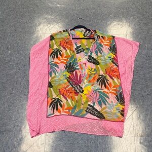 Vibrant Tropical Print Women's Blouse
